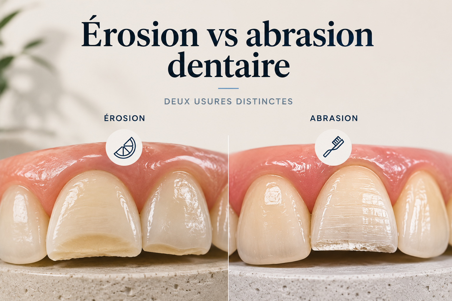 Érosion vs abrasion dentaire : deux usures distinctes