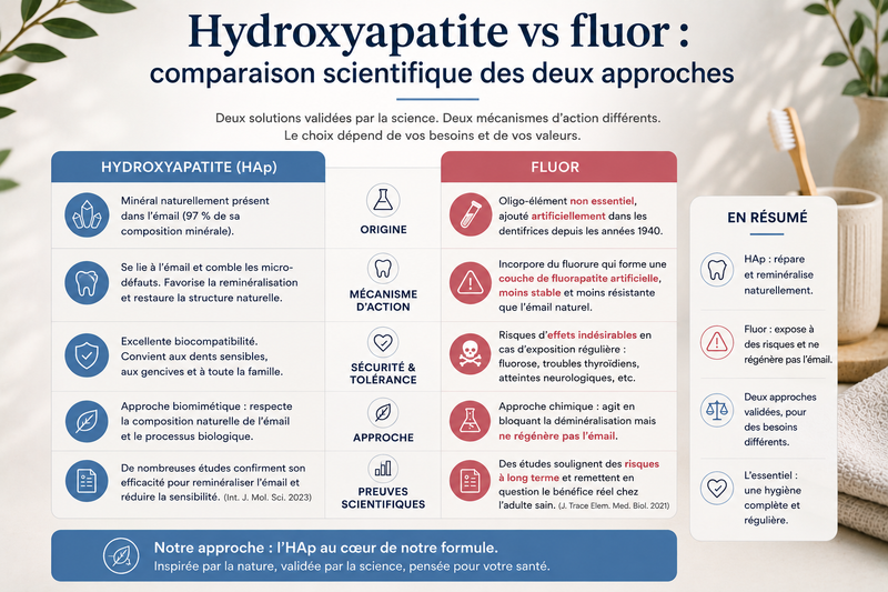 Hydroxyapatite vs fluor : comparaison scientifique des deux approches