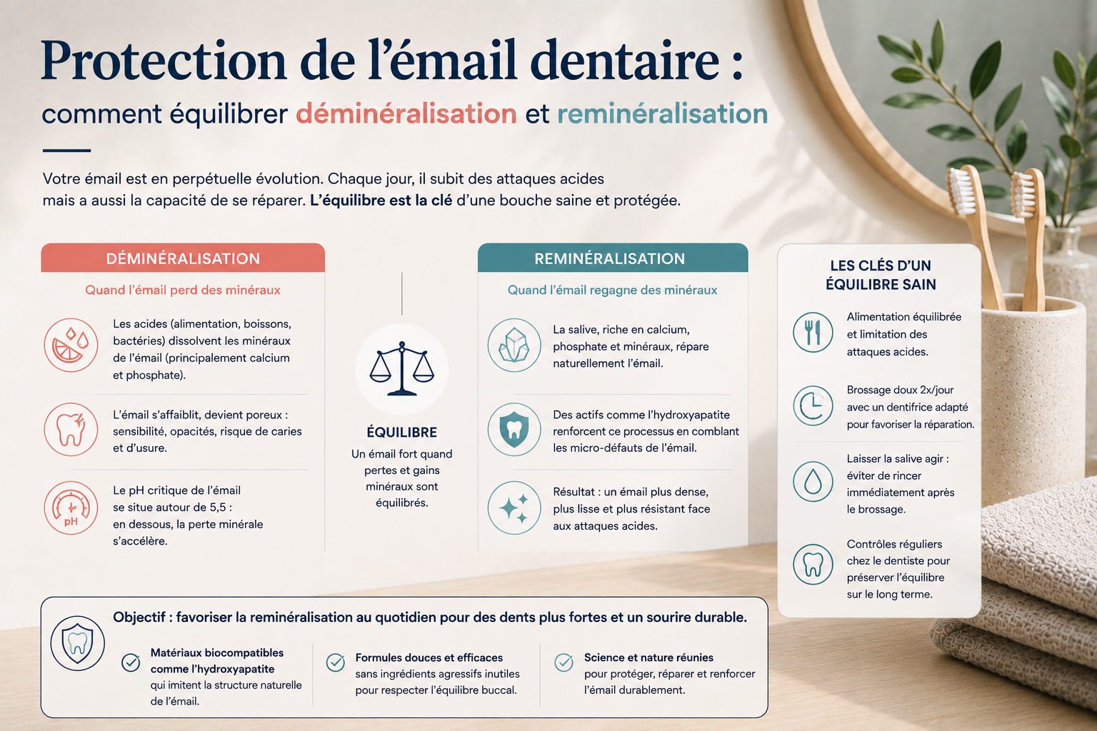 Protection de l'émail dentaire : comment équilibrer déminéralisation et reminéralisation