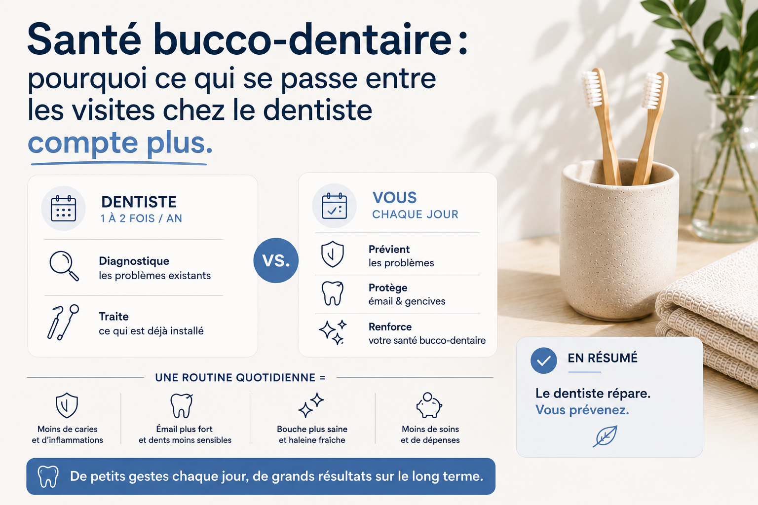 Santé bucco-dentaire : pourquoi ce qui se passe entre les visites chez le dentiste compte plus