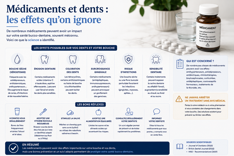 Médicaments et dents : les effets qu'on ignore