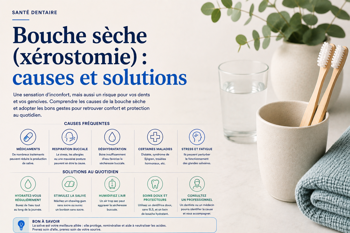 Bouche sèche (xérostomie) : causes et solutions
