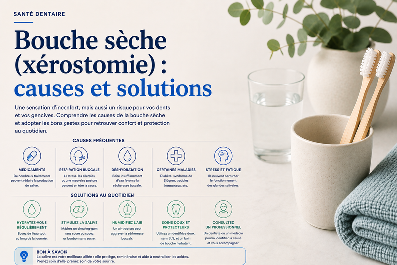 Bouche sèche (xérostomie) : causes et solutions