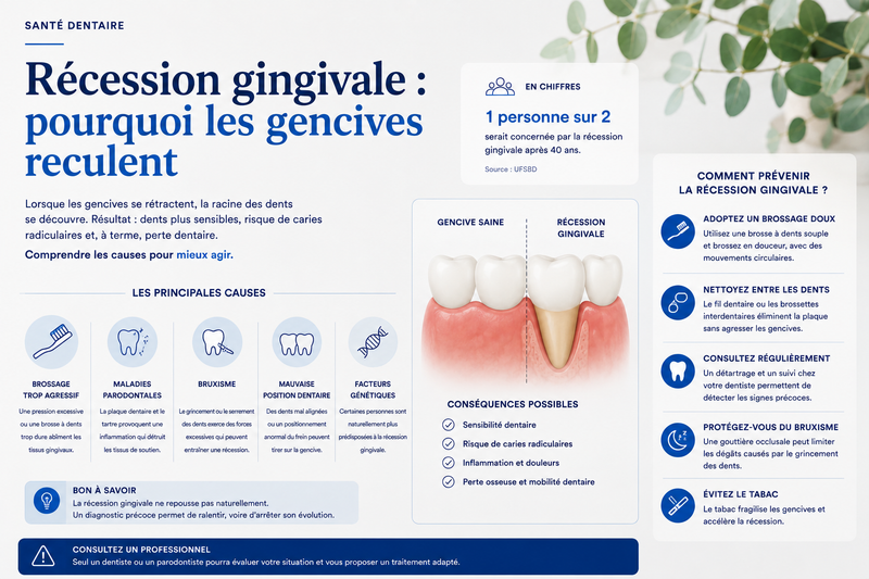 Récession gingivale : pourquoi les gencives reculent
